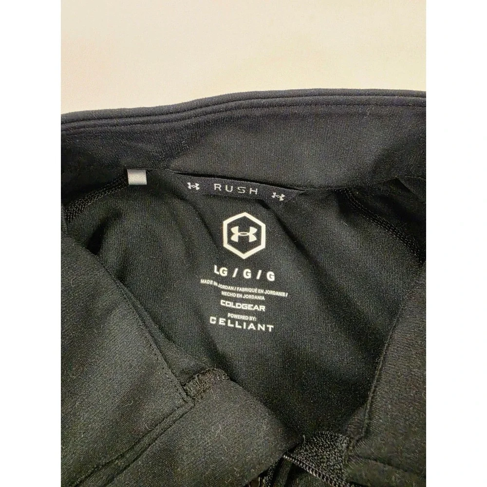 Under Armour Rush ColdGear Mens Large Black 1/2 Zip Pullover Celliant 1355170